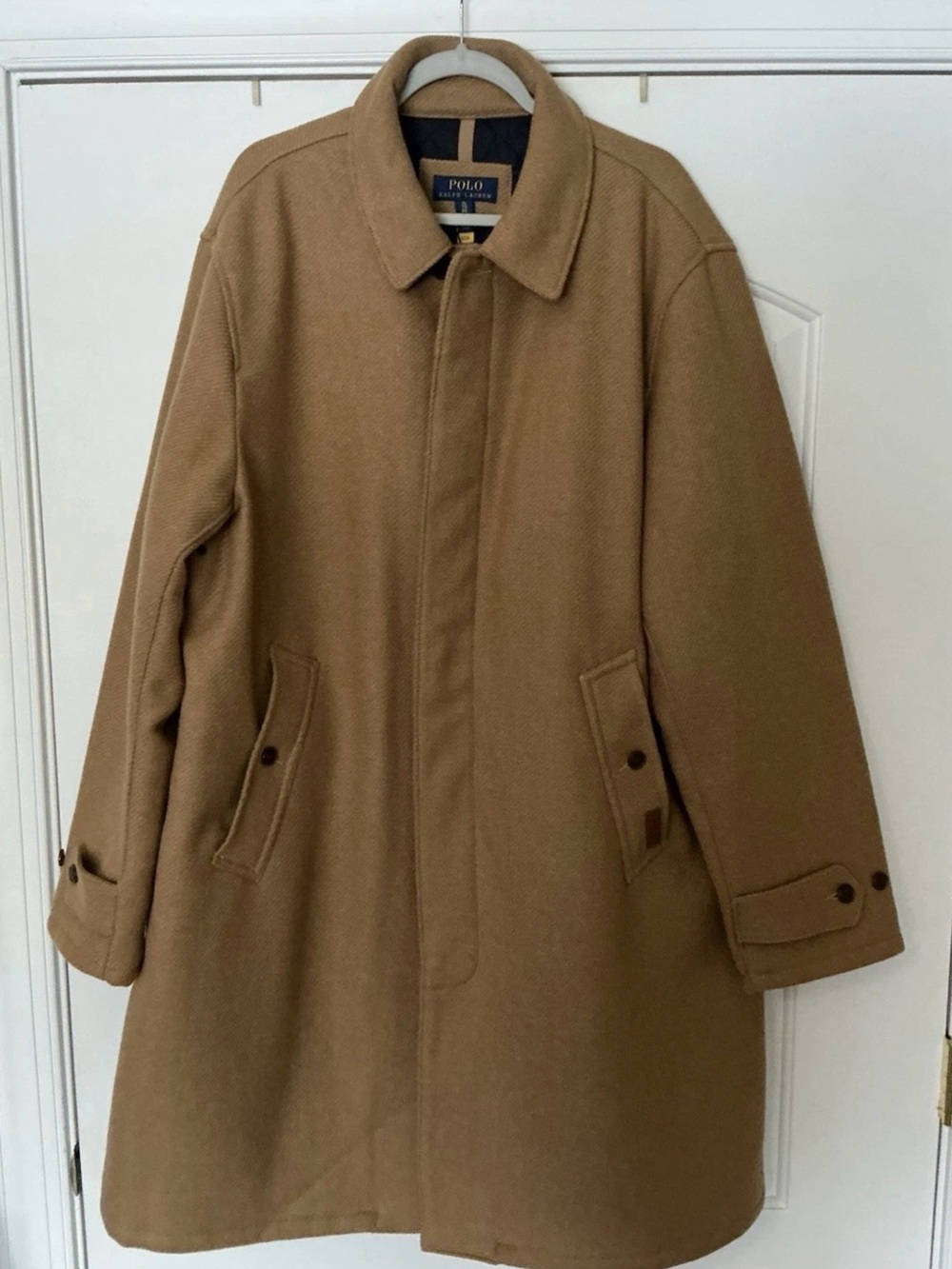 Size XL - Polo Ralph Lauren Camel Tan Beige Wool Langdon Walking Top Over Coat